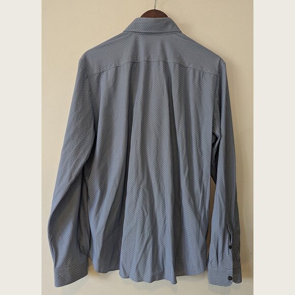 EMANUEL BERG - Patterned fluid shirt - Sz 43 / 17 - Picture 3 of 7